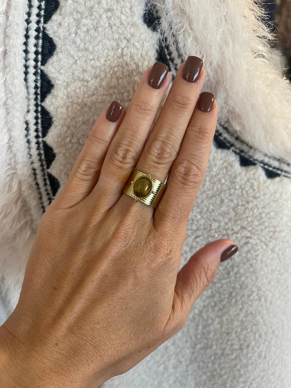 Tigers Eye Gypsy Ring