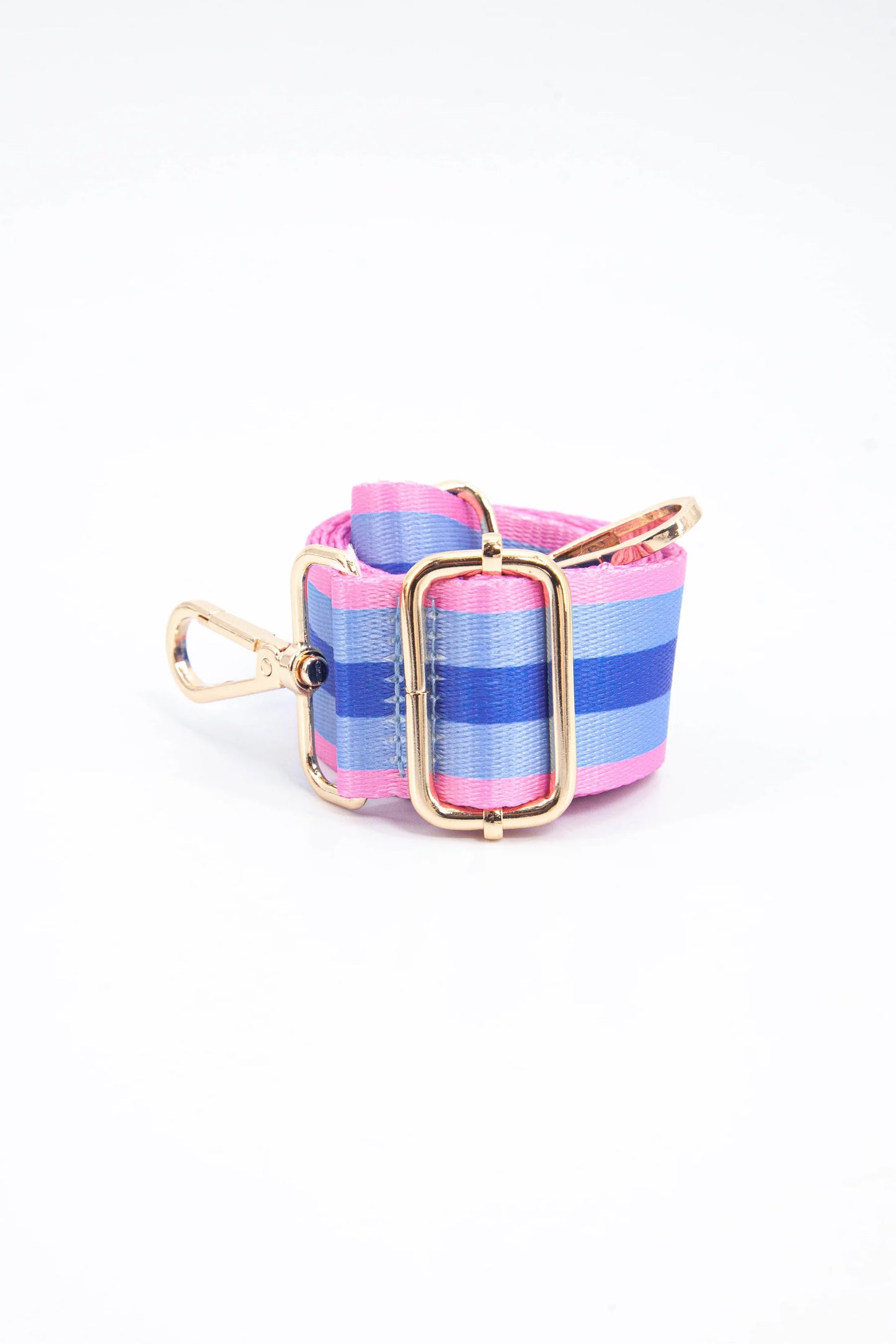 Blue & Pink Stripe Bag Strap