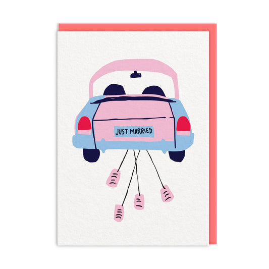 Just Married Car & Cans Card