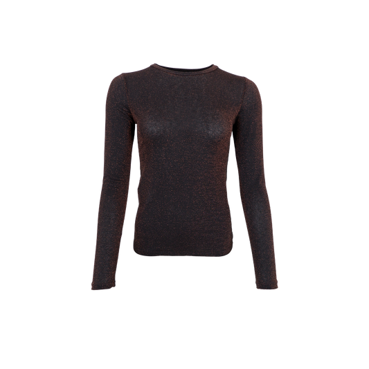 Faye Sparkly Top - Black Coffee