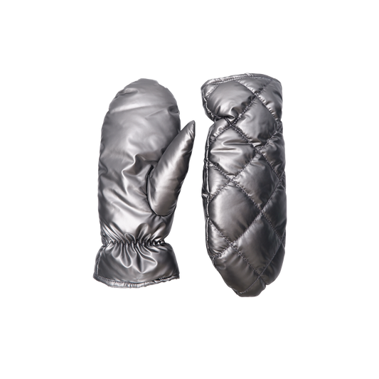 Paloma Quilted Mittens - Grey/Silver