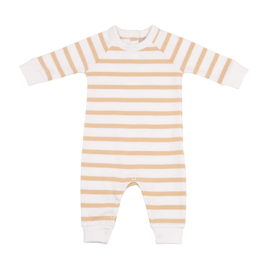 Biscuit & White Breton Striped All-in-One