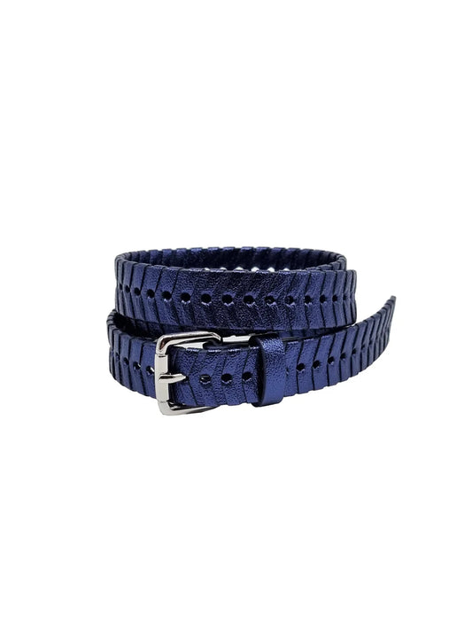 Bradley Woven Belt in Blue