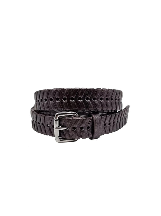 Bradley Woven Belt in Gunmetal