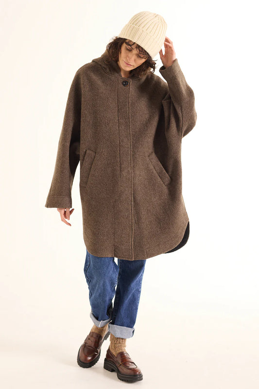 Anna Wool Parka in Tourbe