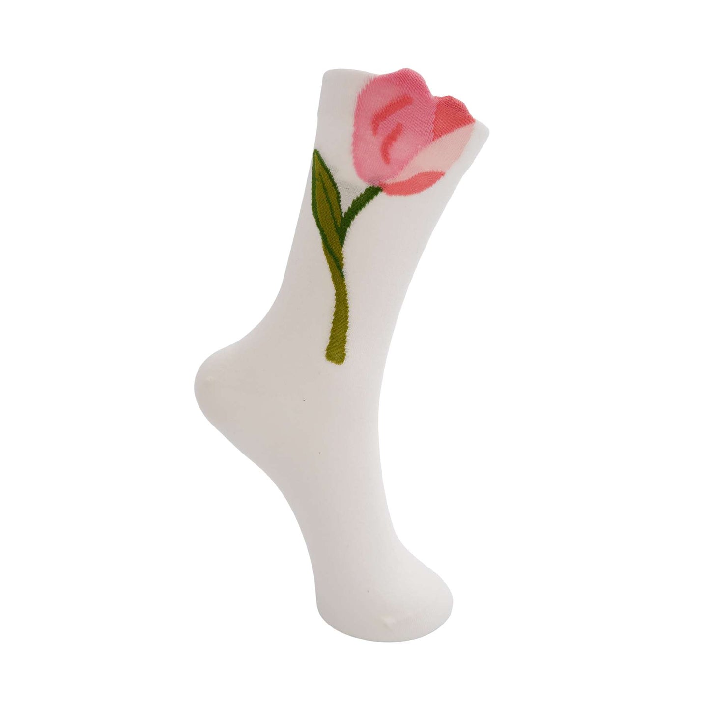 Francie Flower Sock - White