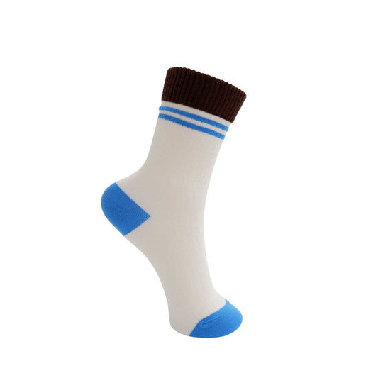 Geena Contrast Sock in White/Blue