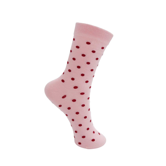 Helen Spotty Sock in Pink/Wine