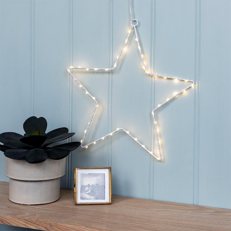 Metal Star LED Light The Hambledon Gallery   30201 1 Warm Glow Star String Led Lights 30x29cm Lifestyle 