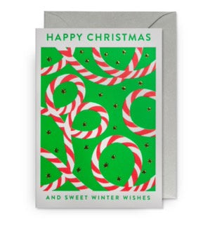 Candy Cane Christmas Card Pack of 5